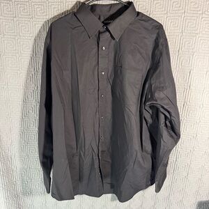 George Button Shirt Mens XL Black Long Sleeve Cotton Blend